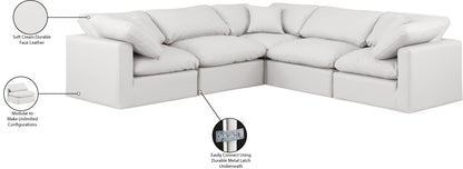 Luxus Cream Faux Leather Modular Sectional Sec5C