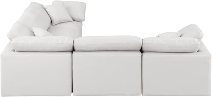 Luxus Cream Faux Leather Modular Sectional Sec5C