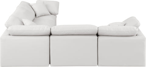 Luxus Cream Faux Leather Modular Sectional Sec5C