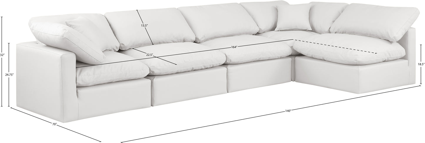 luxus cream faux leather modular sectional sec5d