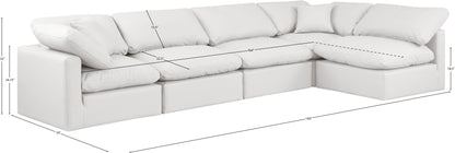 Luxus Cream Faux Leather Modular Sectional Sec5D