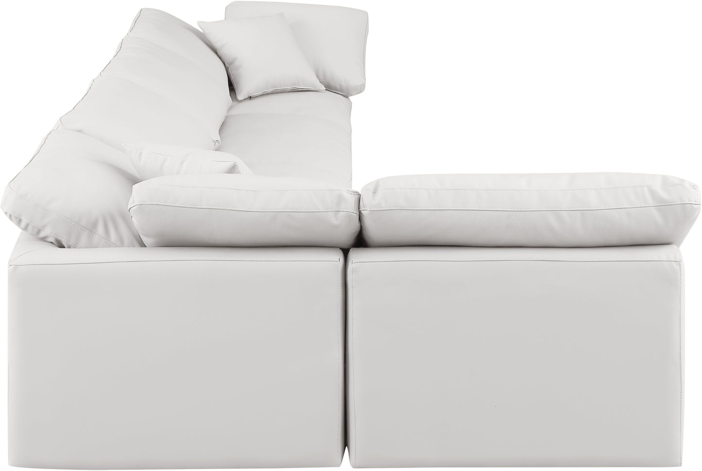 luxus cream faux leather modular sectional sec5d