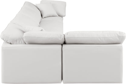 Luxus Cream Faux Leather Modular Sectional Sec5D