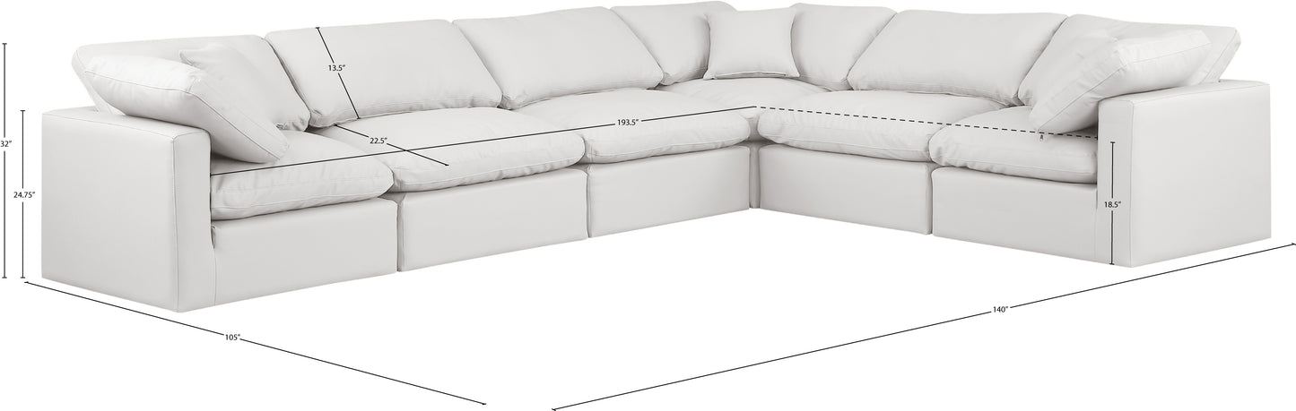 luxus cream faux leather modular sectional sec6a