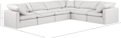 Luxus Cream Faux Leather Modular Sectional Sec6A