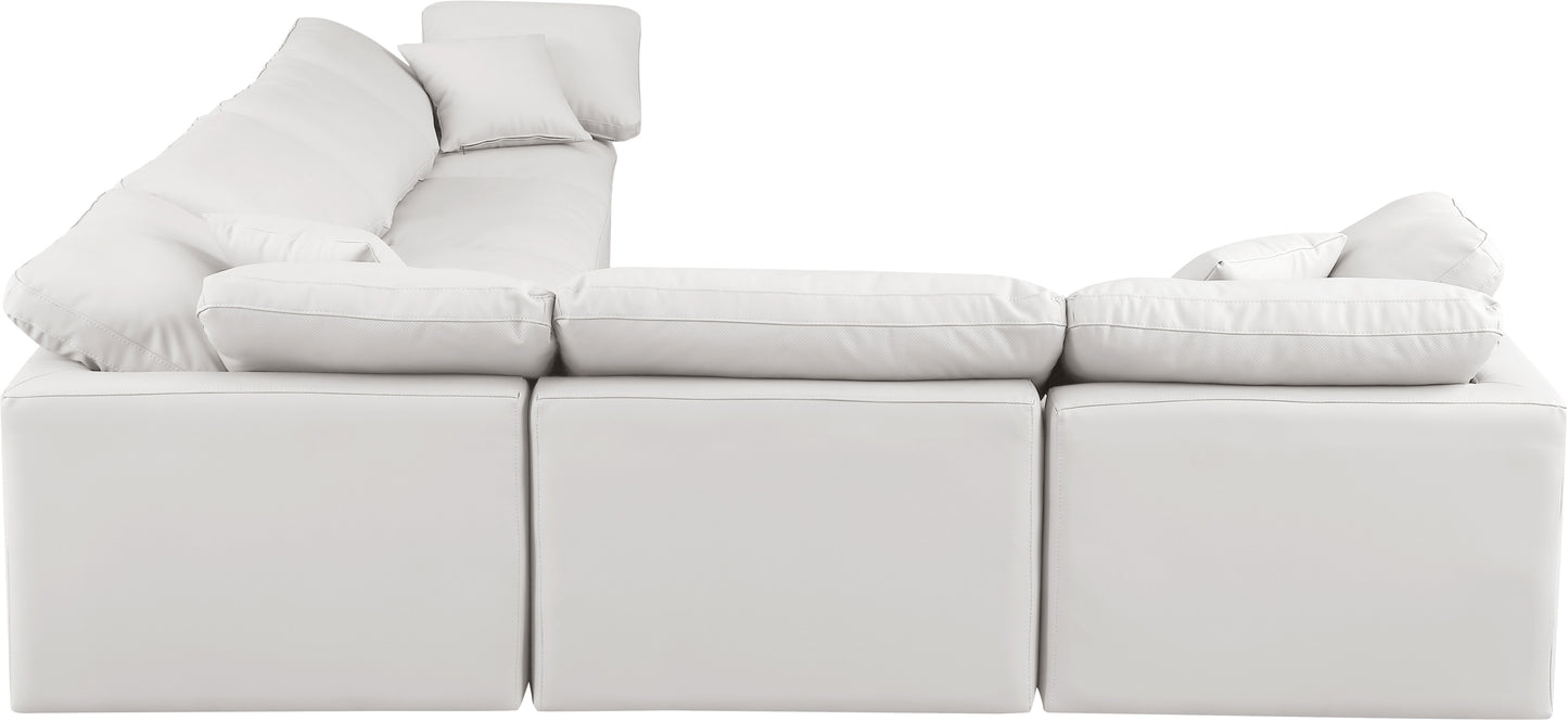 luxus cream faux leather modular sectional sec6a