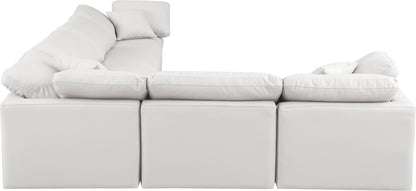 Luxus Cream Faux Leather Modular Sectional Sec6A