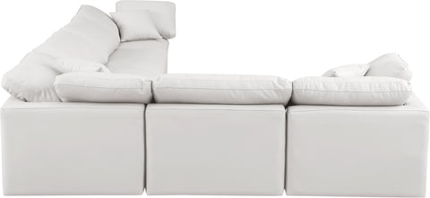 Luxus Cream Faux Leather Modular Sectional Sec6A