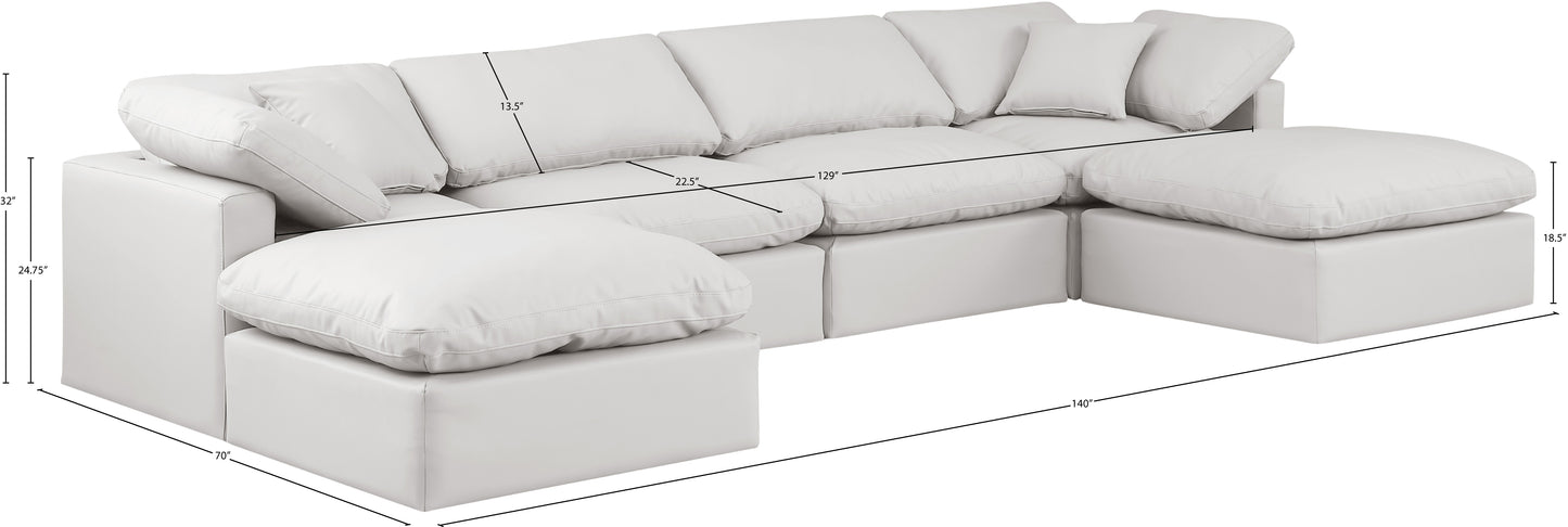 luxus cream faux leather modular sectional sec6b