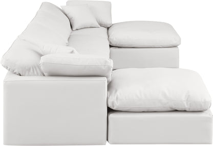 Luxus Cream Faux Leather Modular Sectional Sec6B