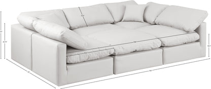 Luxus Cream Faux Leather Modular Sectional Sec6C