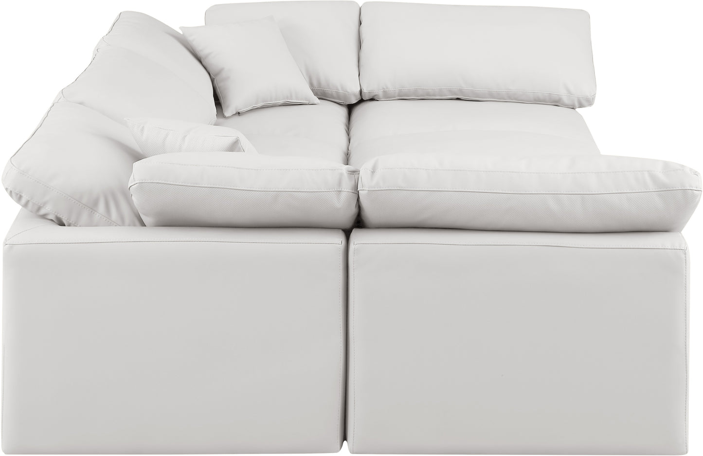 luxus cream faux leather modular sectional sec6c