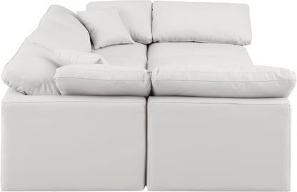 Luxus Cream Faux Leather Modular Sectional Sec6C