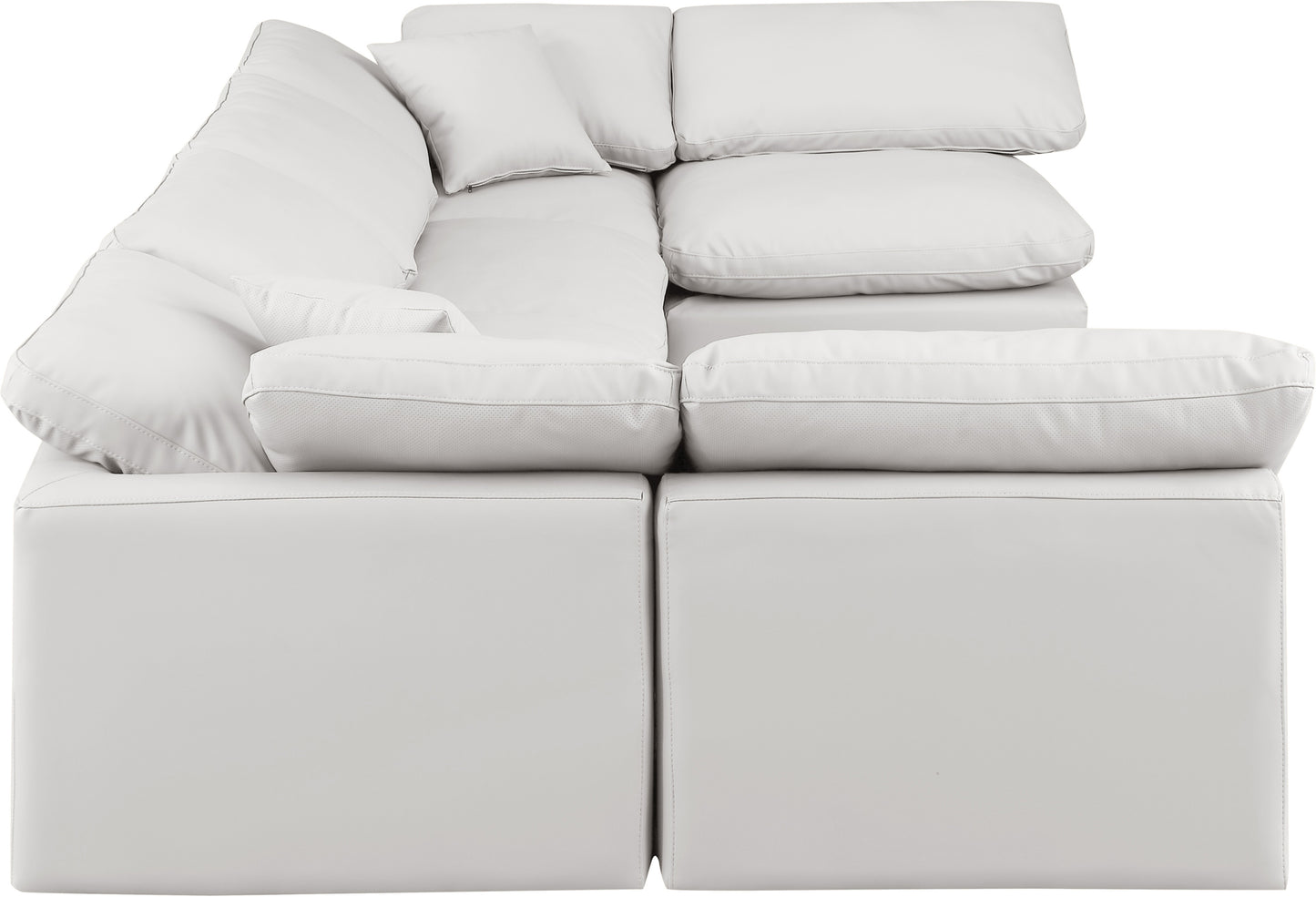 luxus cream faux leather modular sectional sec6d