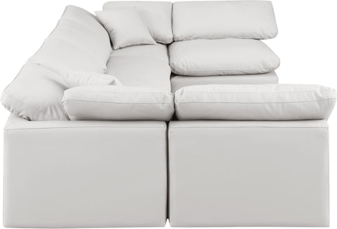 Luxus Cream Faux Leather Modular Sectional Sec6D