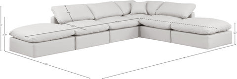 Luxus Cream Faux Leather Modular Sectional Sec6E