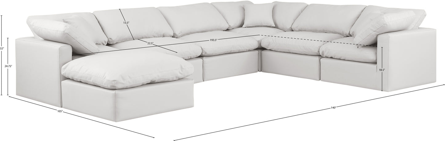 luxus cream faux leather modular sectional sec7a