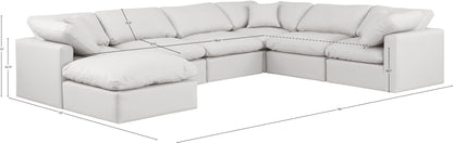 Luxus Cream Faux Leather Modular Sectional Sec7A