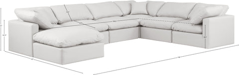 Luxus Cream Faux Leather Modular Sectional Sec7A