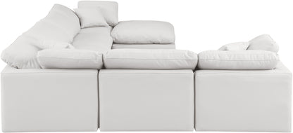 Luxus Cream Faux Leather Modular Sectional Sec7A