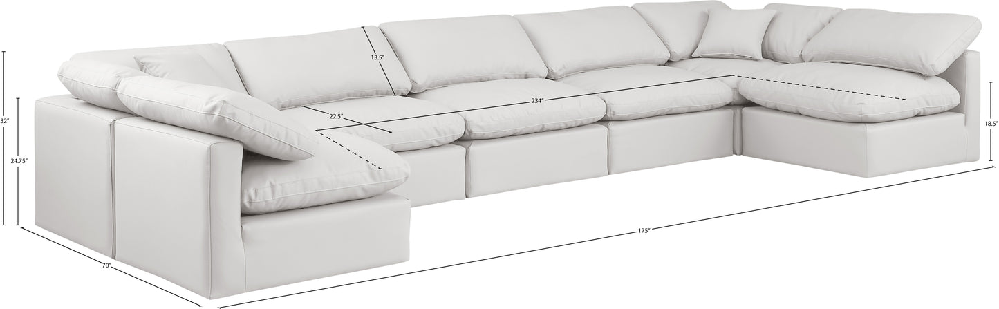 luxus cream faux leather modular sectional sec7b