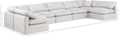 Luxus Cream Faux Leather Modular Sectional Sec7B