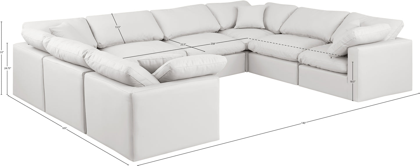 luxus cream faux leather modular sectional sec8a