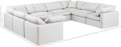 Luxus Cream Faux Leather Modular Sectional Sec8A