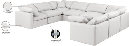 Luxus Cream Faux Leather Modular Sectional Sec8A