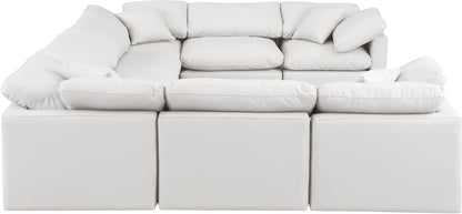 Luxus Cream Faux Leather Modular Sectional Sec8A