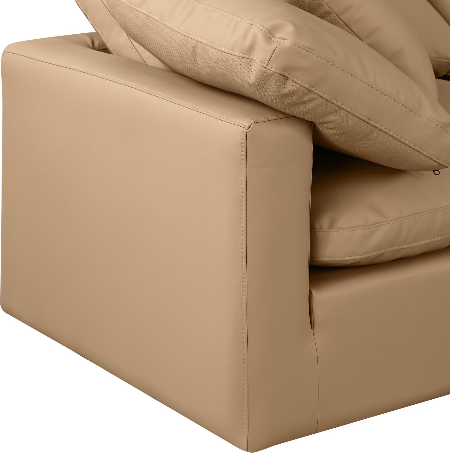 luxus tan faux leather modular sofa s105