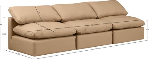 Luxus Tan Faux Leather Modular Sofa S3