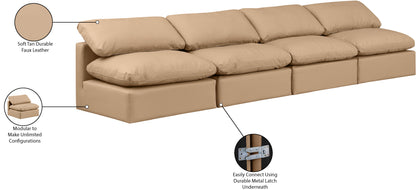 Luxus Tan Faux Leather Modular Sofa S4