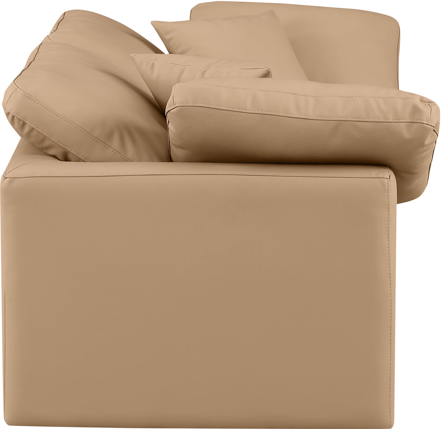 luxus tan faux leather modular sofa s70