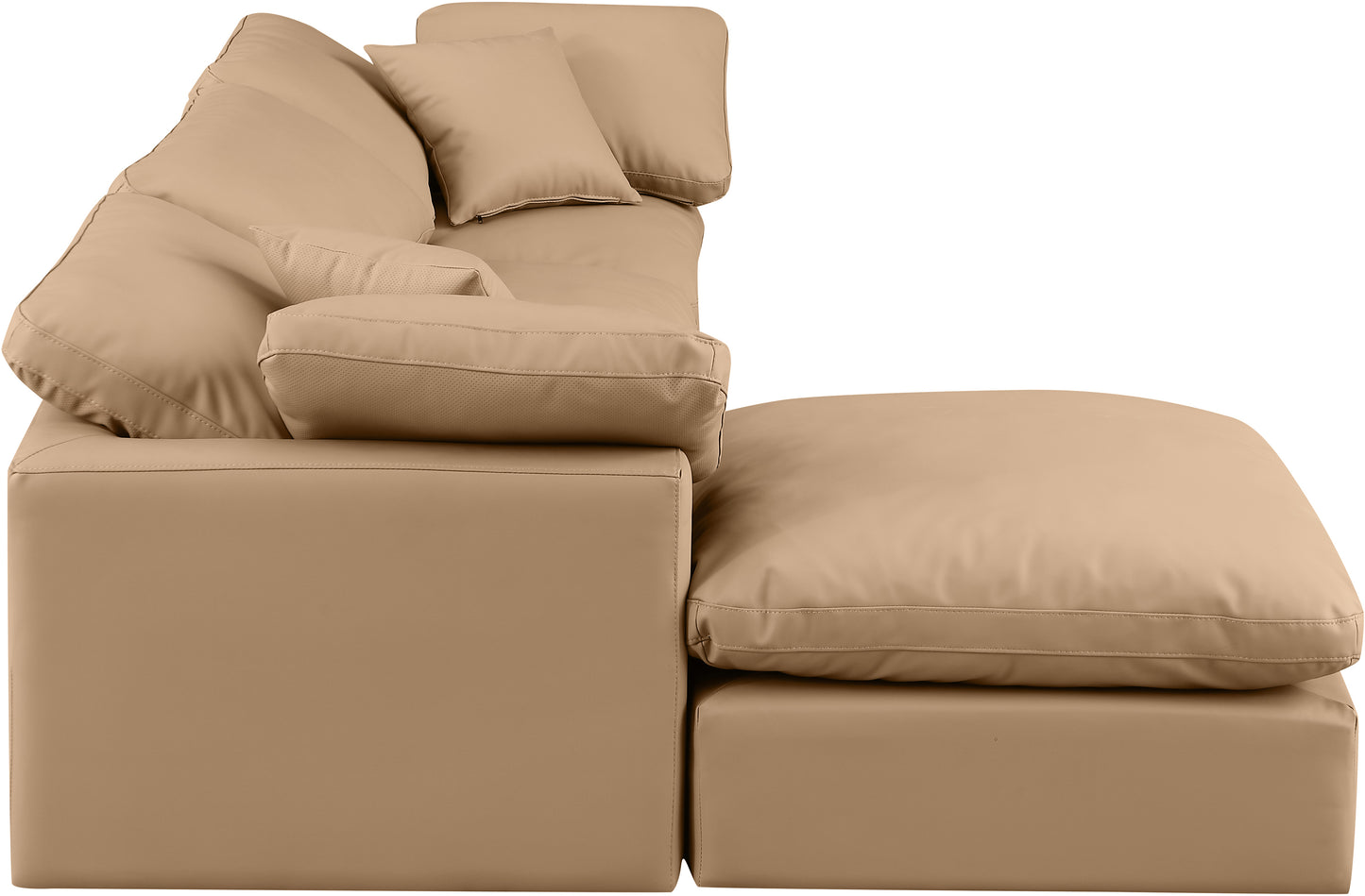 luxus tan faux leather modular sectional sec4a