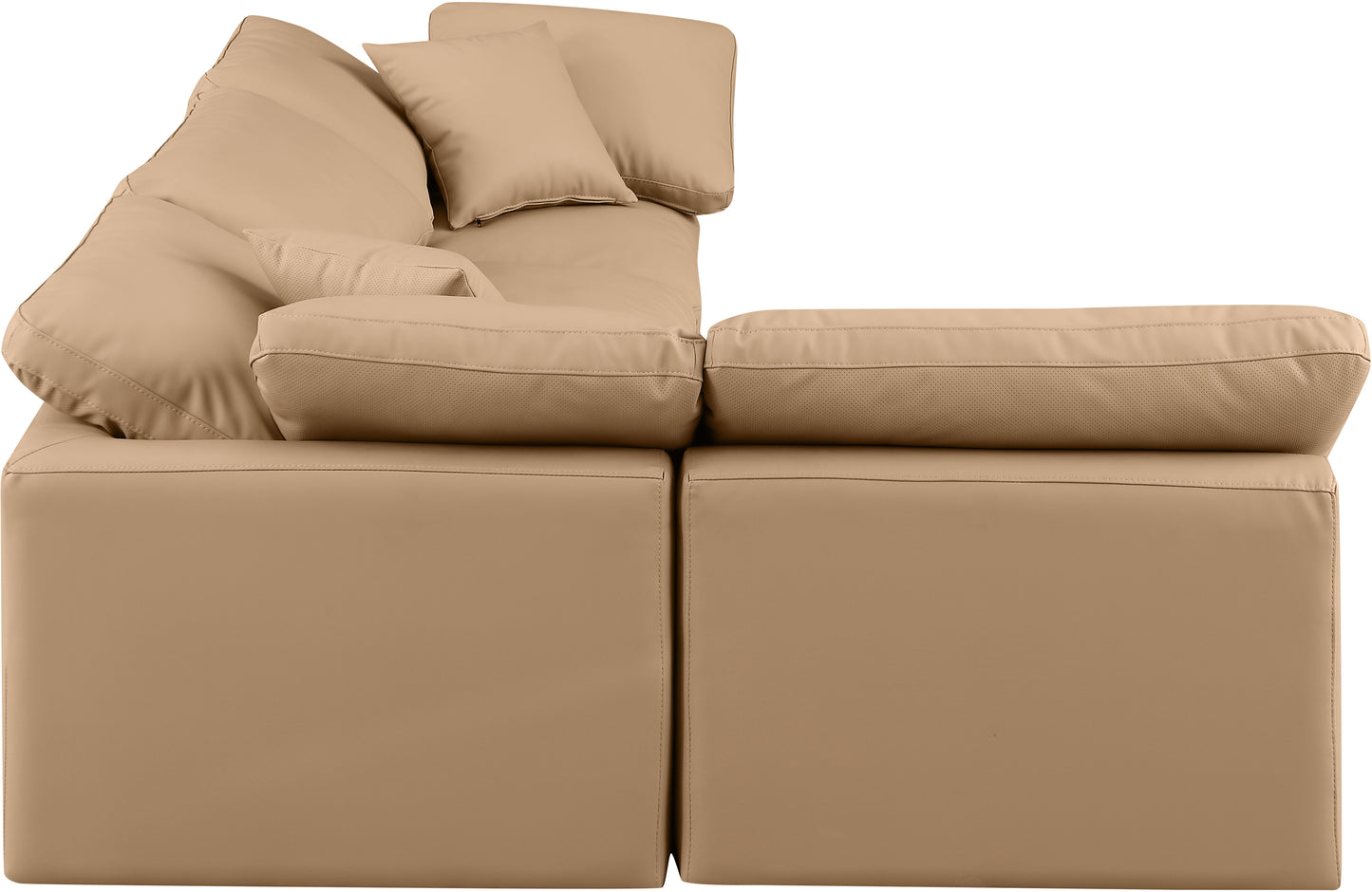 luxus tan faux leather modular sectional sec4b