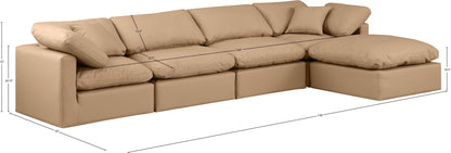 Luxus Tan Faux Leather Modular Sectional Sec5A