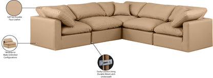 Luxus Tan Faux Leather Modular Sectional Sec5C