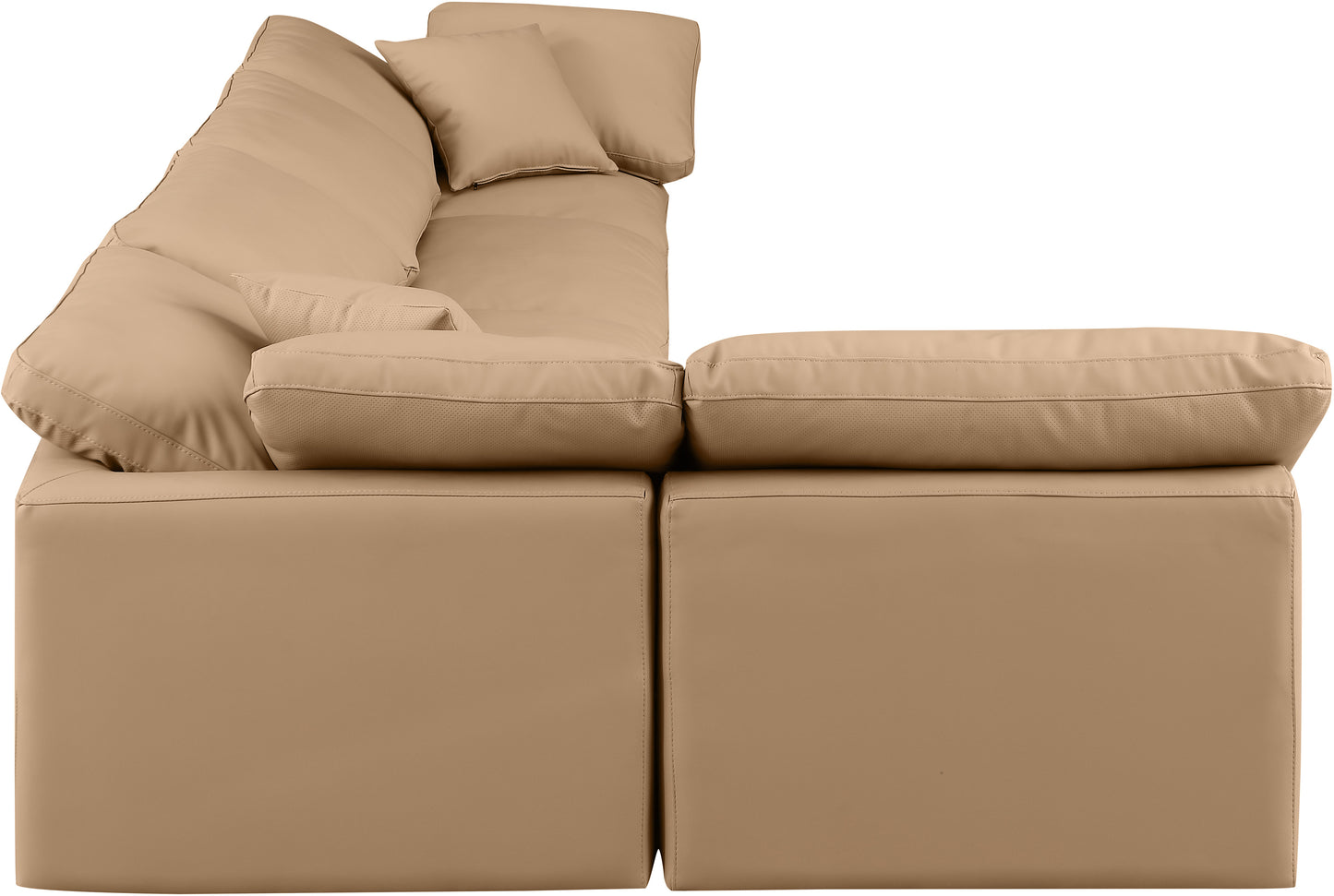 luxus tan faux leather modular sectional sec5d