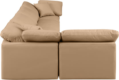 Luxus Tan Faux Leather Modular Sectional Sec5D