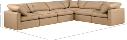 Luxus Tan Faux Leather Modular Sectional Sec6A