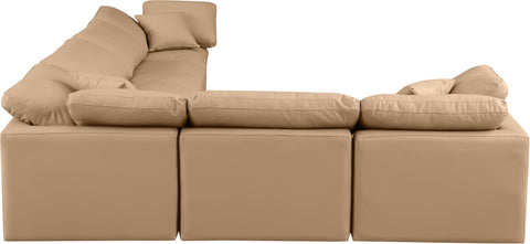Luxus Tan Faux Leather Modular Sectional Sec6A