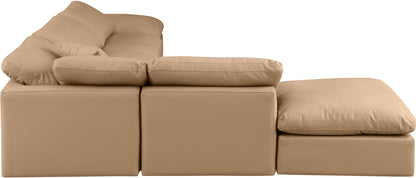 Luxus Tan Faux Leather Modular Sectional Sec6E