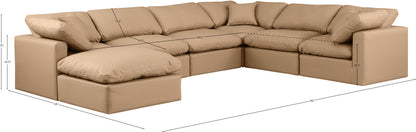 Luxus Tan Faux Leather Modular Sectional Sec7A