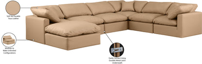 Luxus Tan Faux Leather Modular Sectional Sec7A