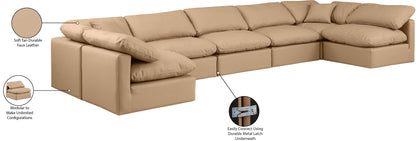 Luxus Tan Faux Leather Modular Sectional Sec7B