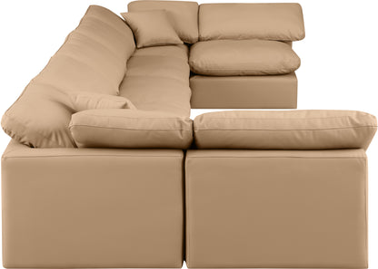 Luxus Tan Faux Leather Modular Sectional Sec7B