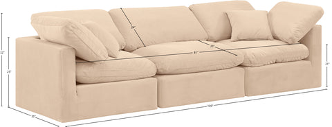 Luxus Beige Velvet Modular Sofa S105