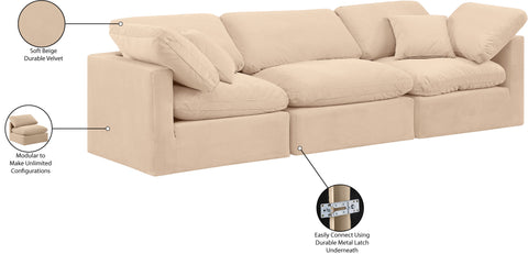 Luxus Beige Velvet Modular Sofa S105