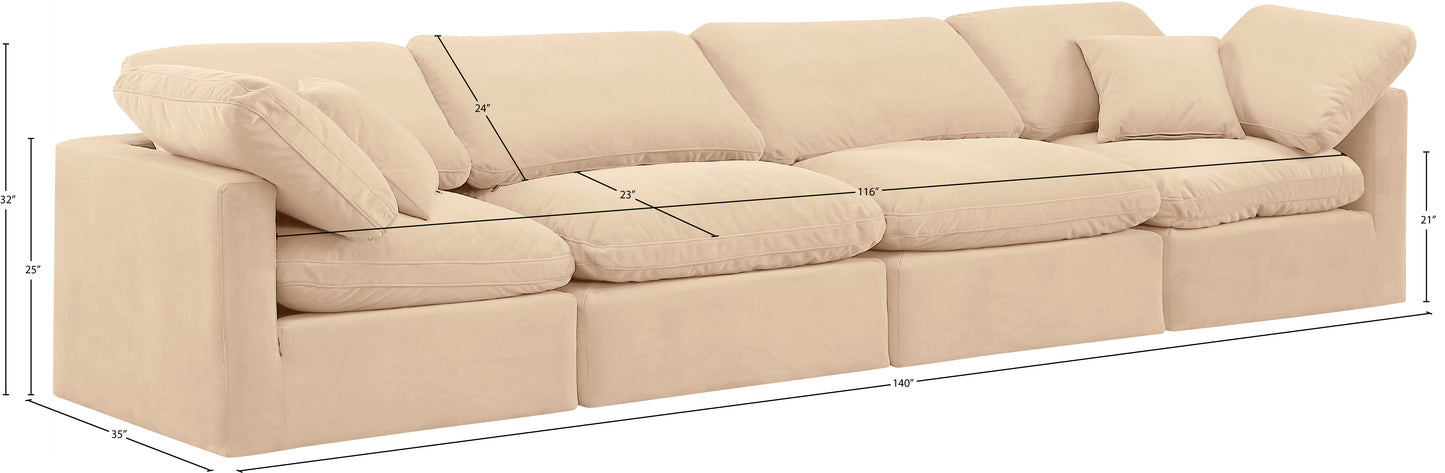 luxus beige velvet modular sofa s140